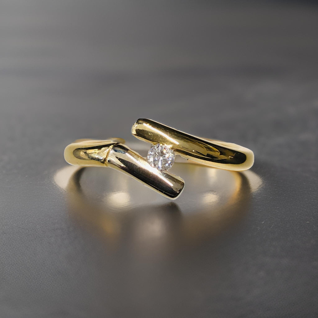 Ring 14Kt Gelbg. & Diamanten