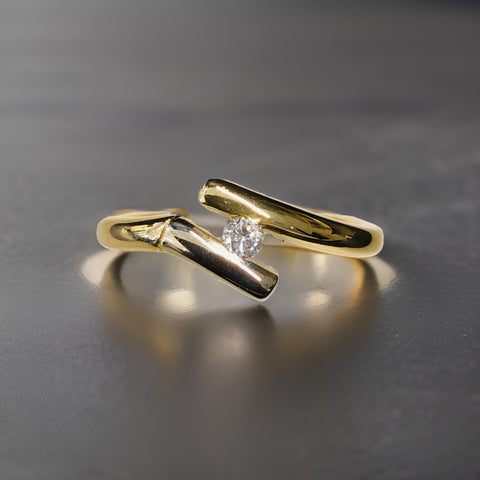 Ring 14Kt Gelbg. & Diamanten