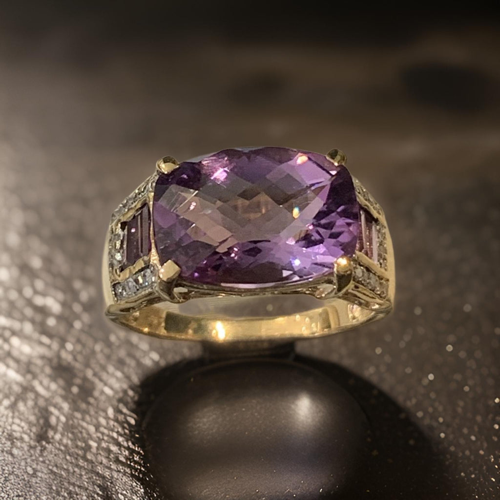 Ring 14Kt Gelbg. & Amethyst