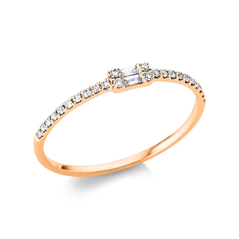 Ring 18Kt Roség. & Diamanten - 2Bag