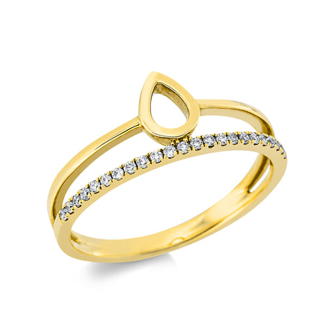 Tropfen' Ring 18Kt Gelbg. & Diamant