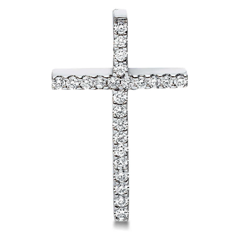Kreuz Anhänger 18Kt Weißg. & Diamanten