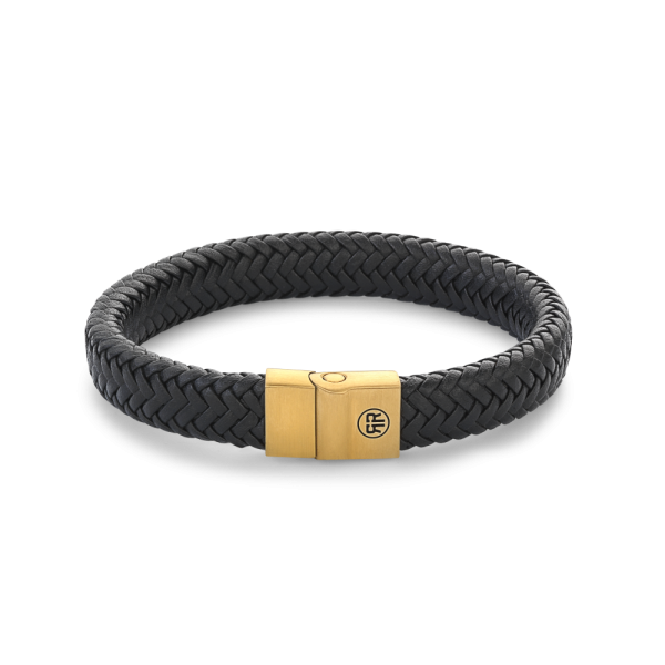 Rebel & Rose Armband "Full Metal Herringbone Black Gold